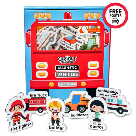 Magnetic Vehicles and Professions - Little Explorers Toy Shop - Curious Columbus